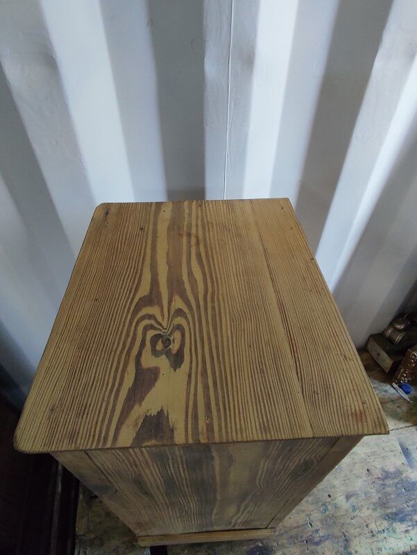 Bedside table night solid wood vintage antique door drawer