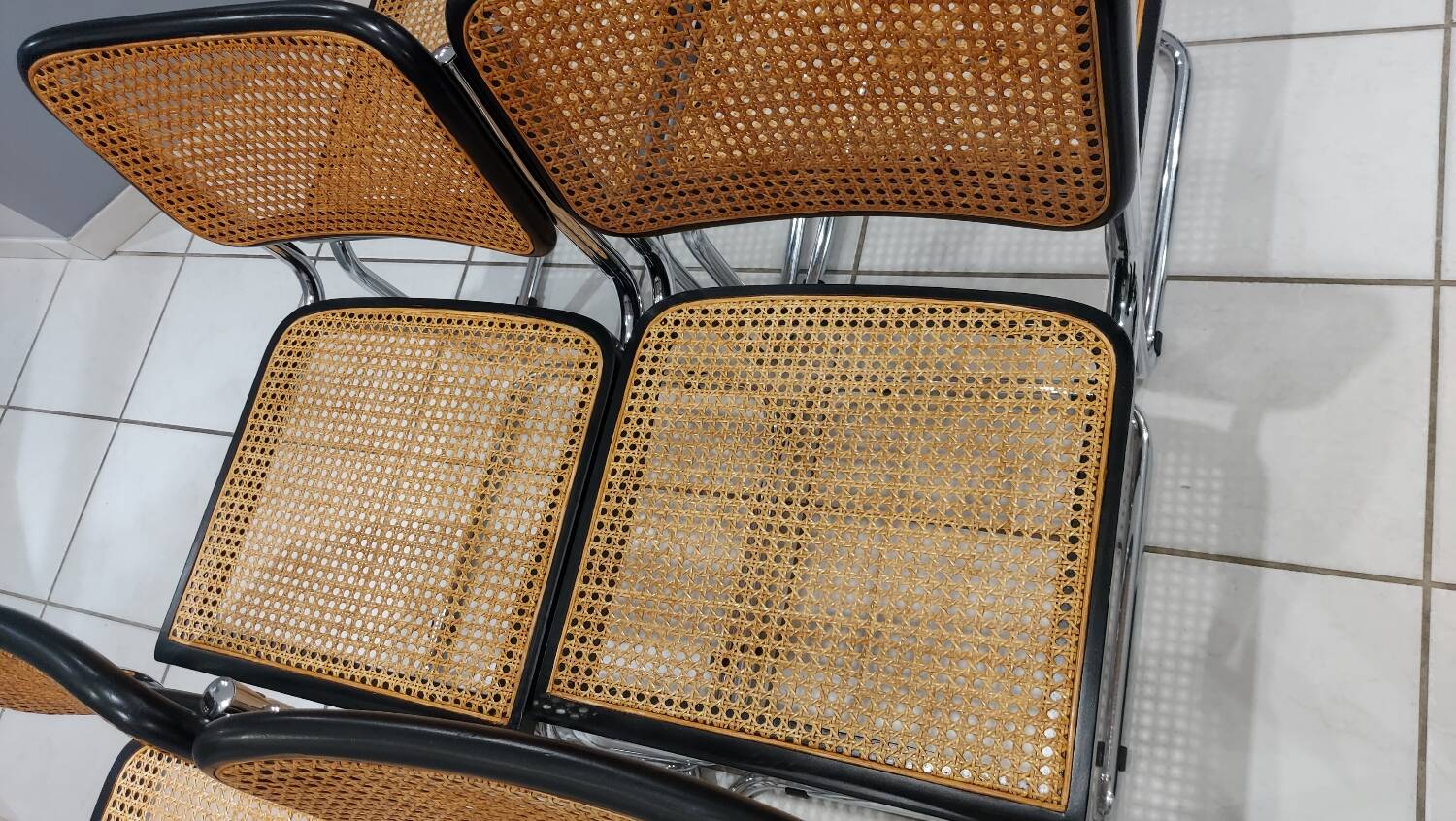 Suite de 6 chaises modèle Cesca B32 par Marcel Breuer vintage 1993