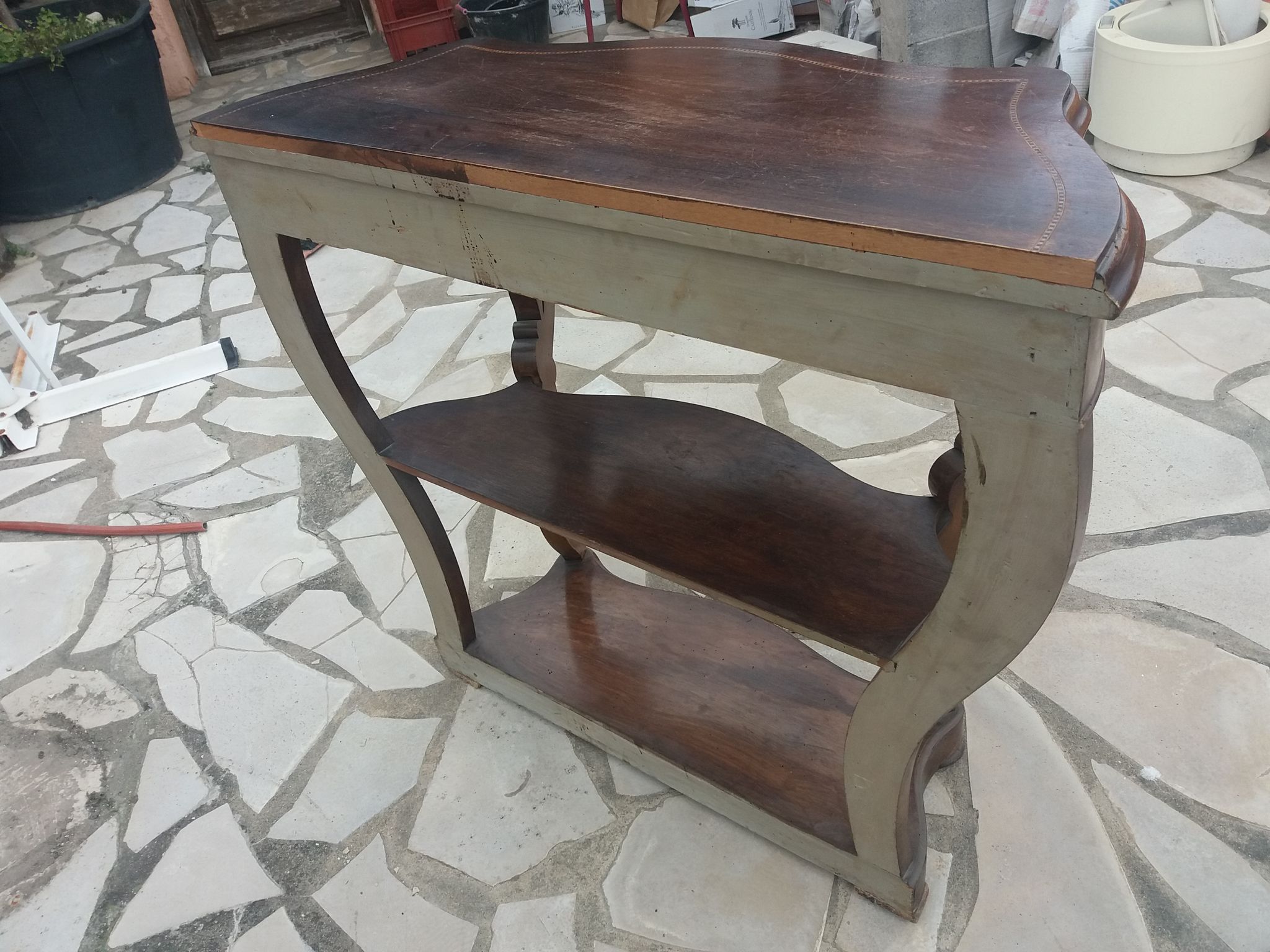 Late 19th century walnut console table