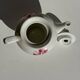 Complete porcelain teapot and warmer with pink floral decoration H18