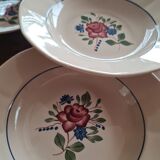 Set of 6 hollow plates Digoin Sarreguemines