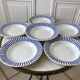 Lot of 6 hollow plates digoin sarreguemines model "monique" 30s