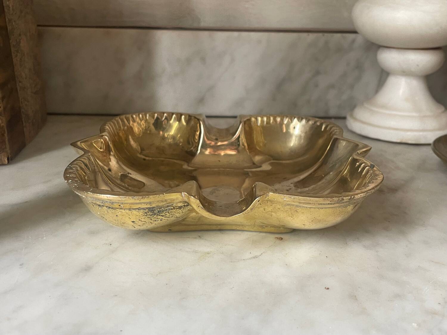 Solid brass cigar ashtray