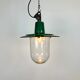 Green Enamel and Cast Iron Industrial Pendant Light, 1960s