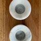 Lot of 2 White marble candlesticks, grey veins