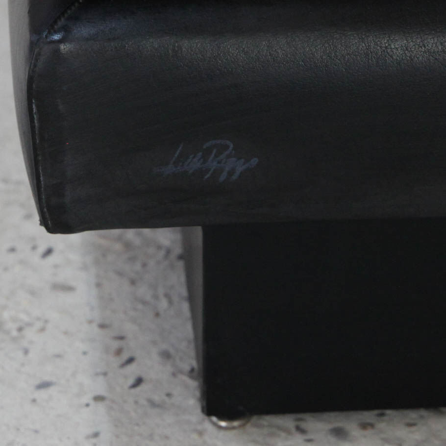 Leather and laminate sofa signed Willy Rizzo