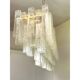 Luxury Italian Rectangular "Square ” Murano Glass Gold Chandelier by Simoen