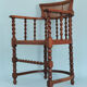Edwardian barley twist corner chair with cane late 19th century