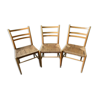 Set of 3 Scandinavian Chairs Gracell. Swedish design by Yngve Ekström in 1956.