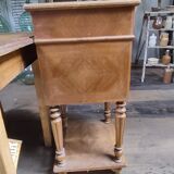 Bedside table solid wood inlaid drawer vintage antique door