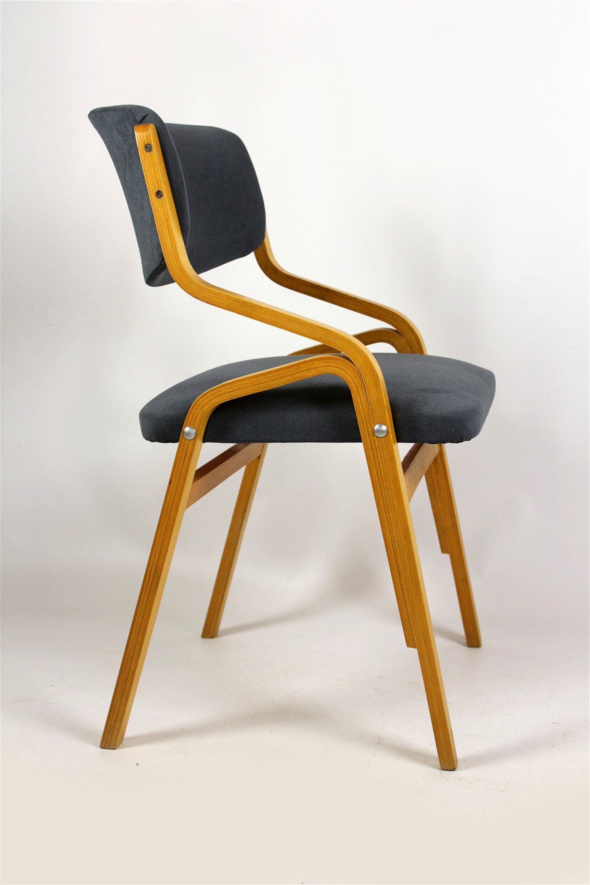 Czech Bent Plywood Chairs from Holesov, 1970s, Set of 4