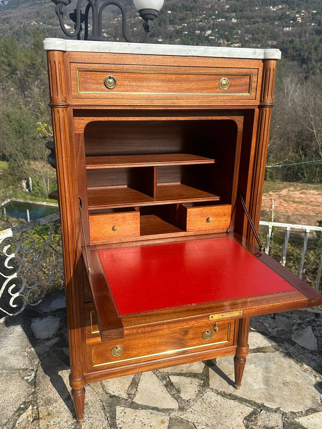 Small Louis XVI style mahogany secretary, 20th century