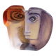 Glass sculpture / "Mio" mask - Signed - Art glass