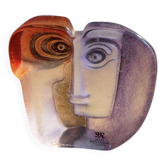 Glass sculpture / "Mio" mask - Signed - Art glass