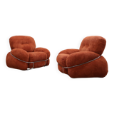 Pair of vintage armchairs by Adriano Piazzesi 1970s