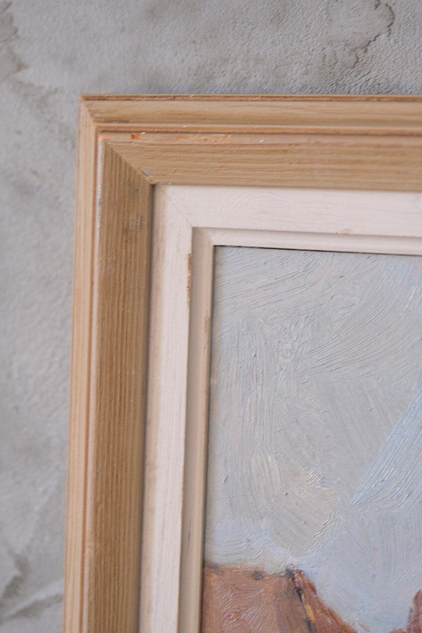 Gustav Berlin, Swedish Modern Landscape, Oil on Panel, 1962, Framed