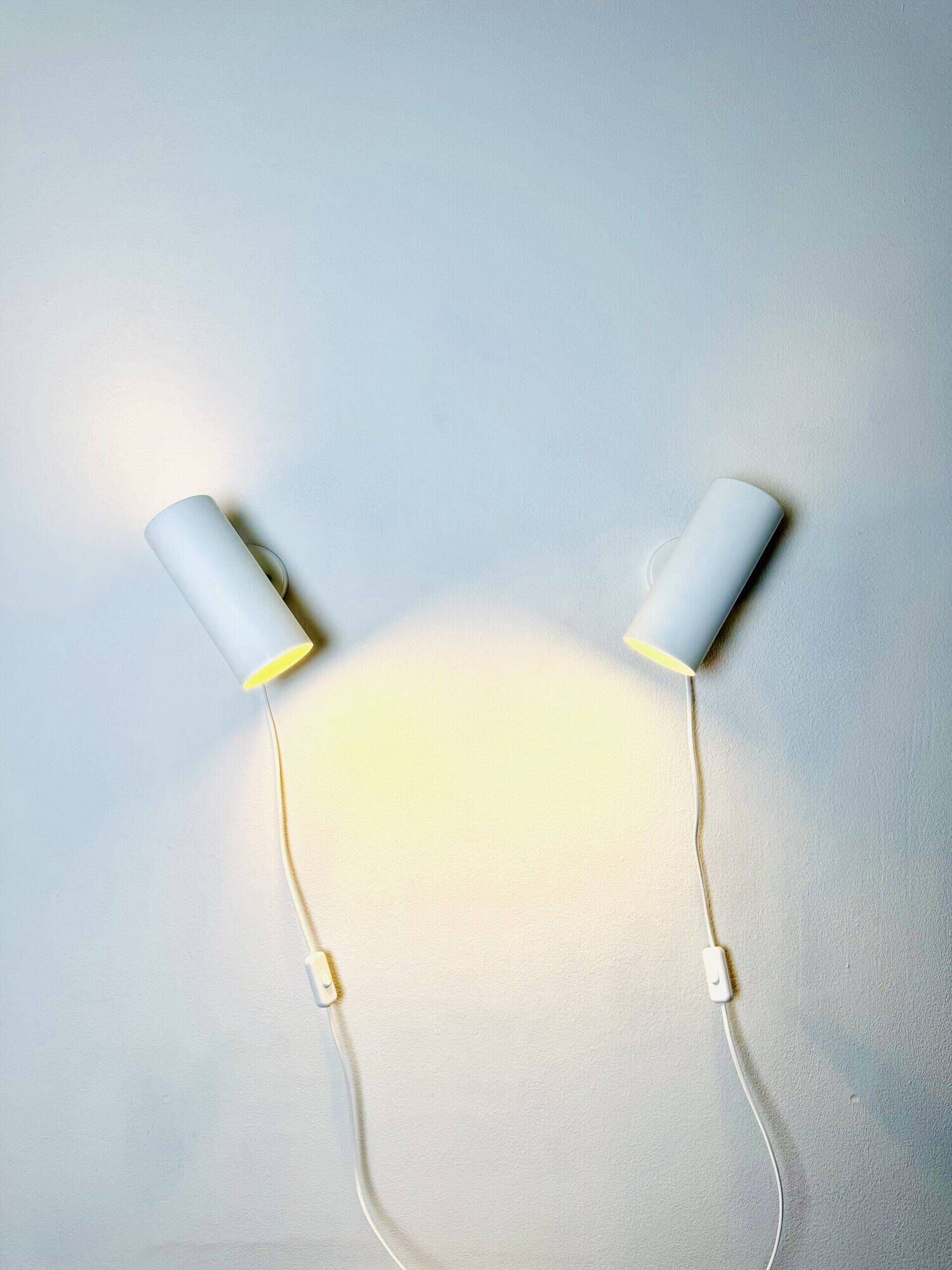 C-1582 Tubular Wall Lamps In White By Raak Amsterdam, The Netherlands 1960S