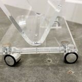 Vintage Lucite magazine cart, 1980s