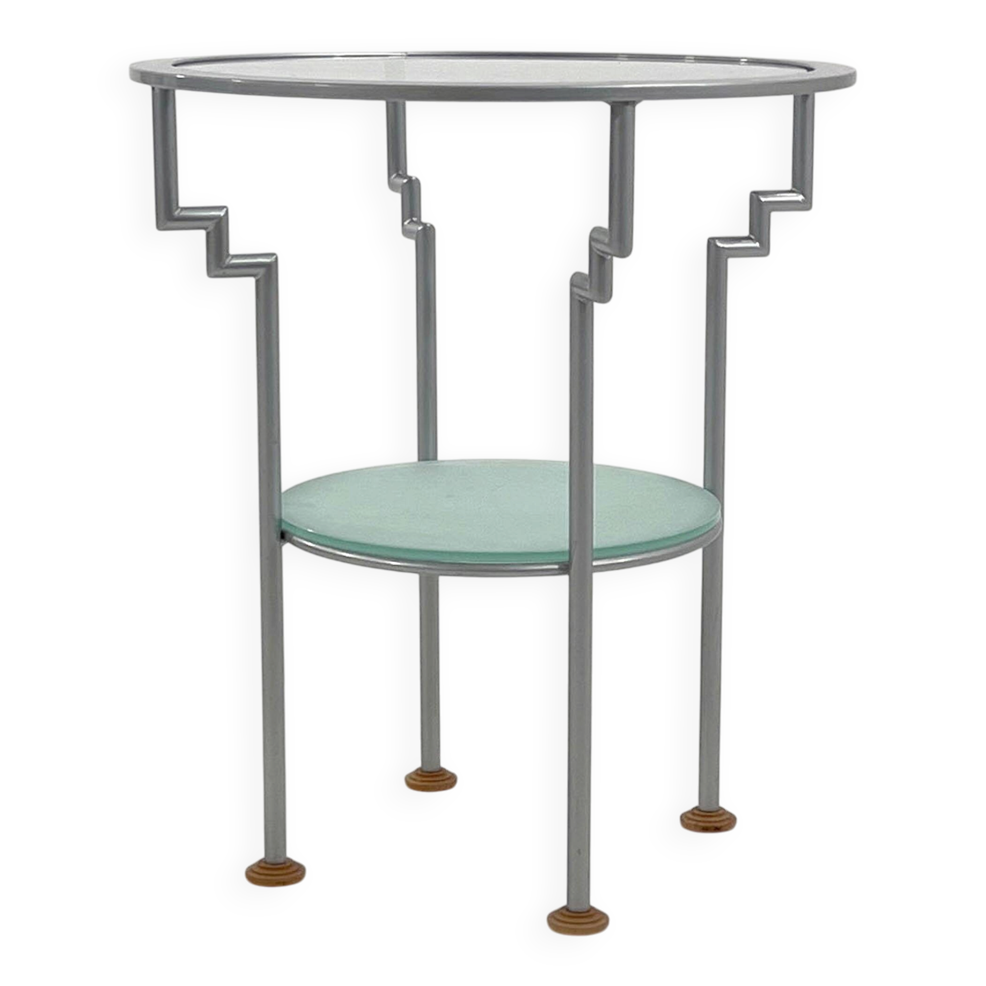 Memphis metal and glass table, 1980