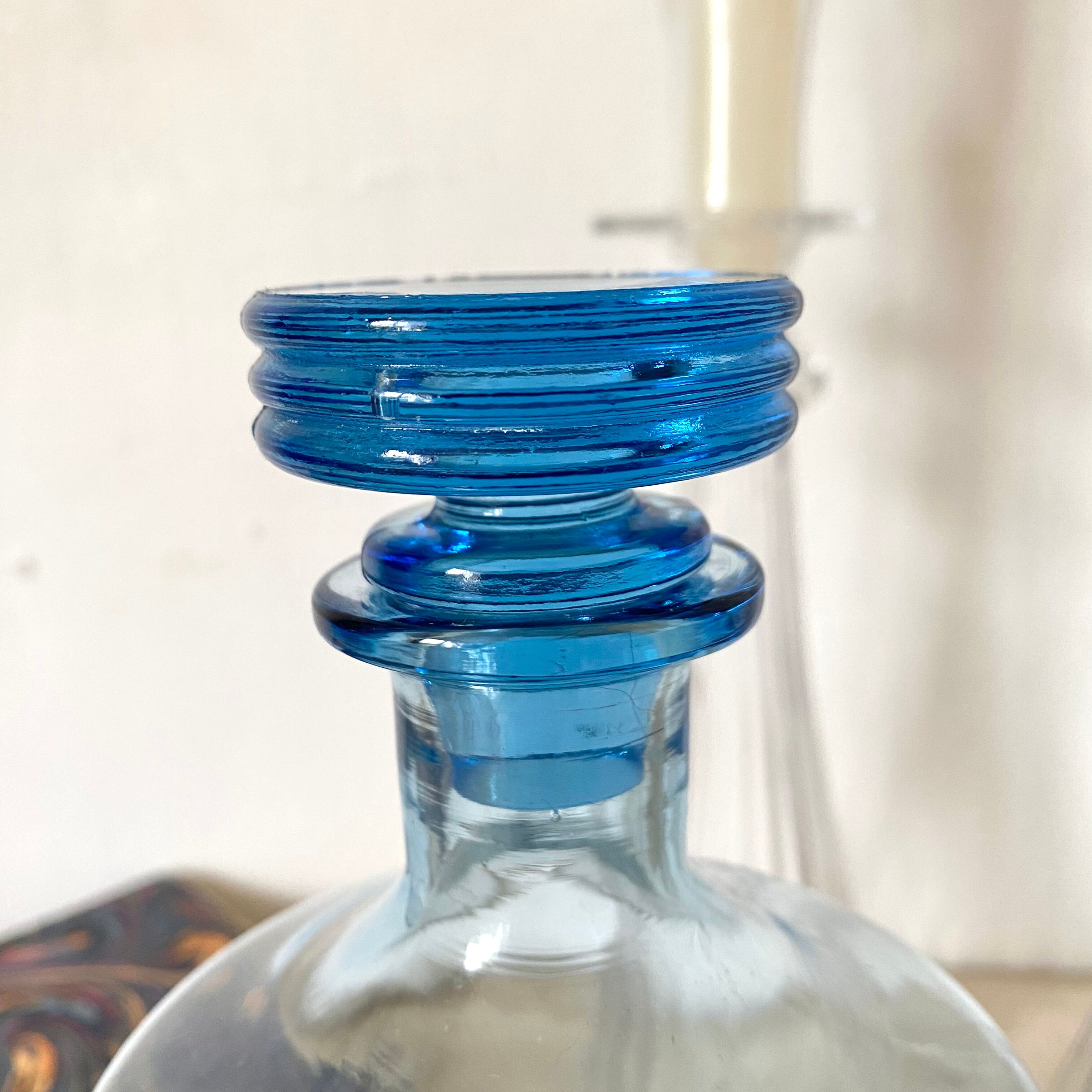 Antique carafe in blue glass