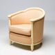 Fine Art Deco Bergère Club Chair Hollywood Regency Style Damask