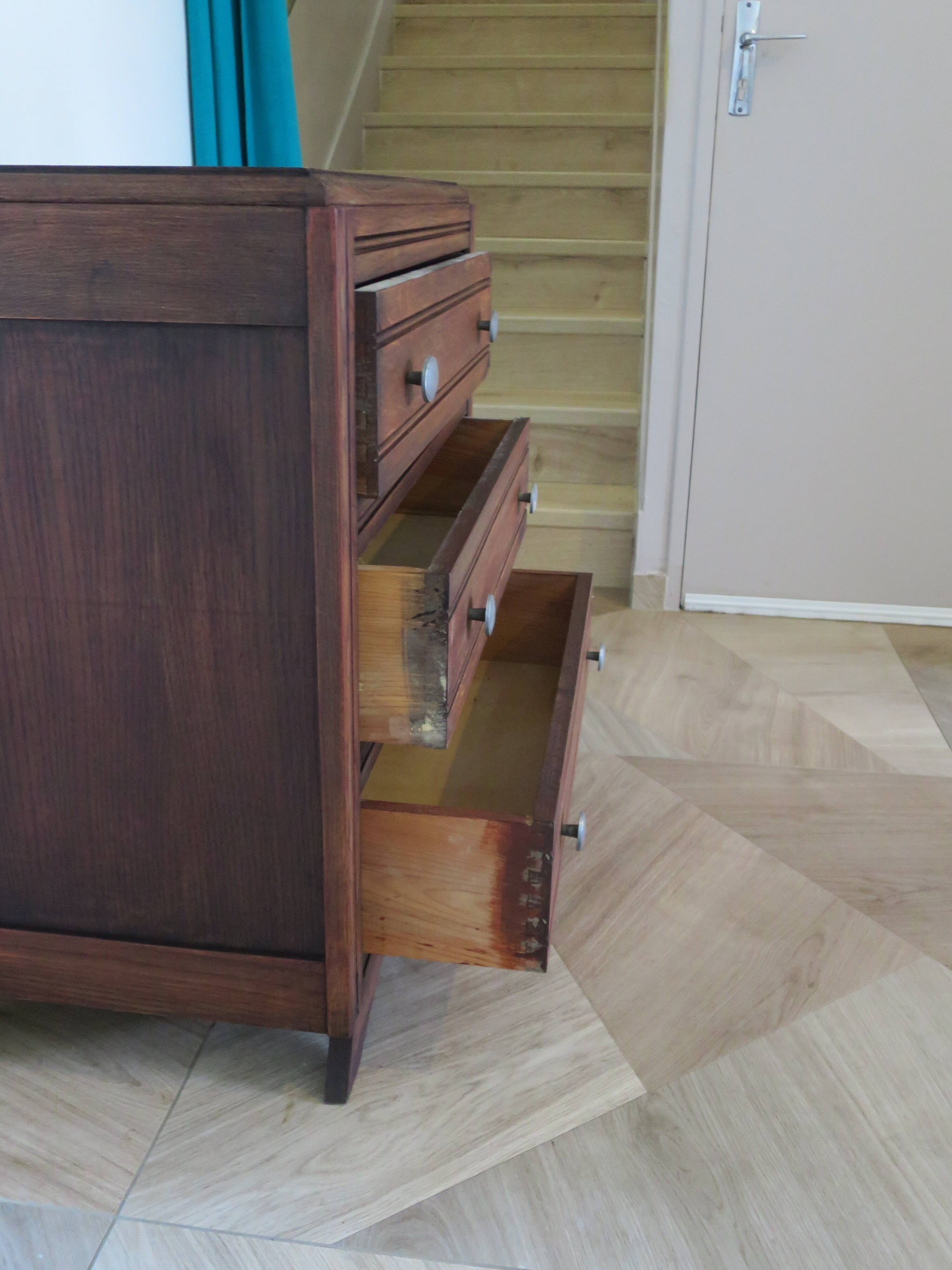 Art Deco chest of drawers - 1950s - mustache-style legs - vintage