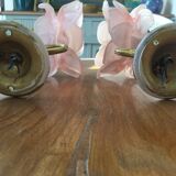 Art Deco wall lamps pink tulip