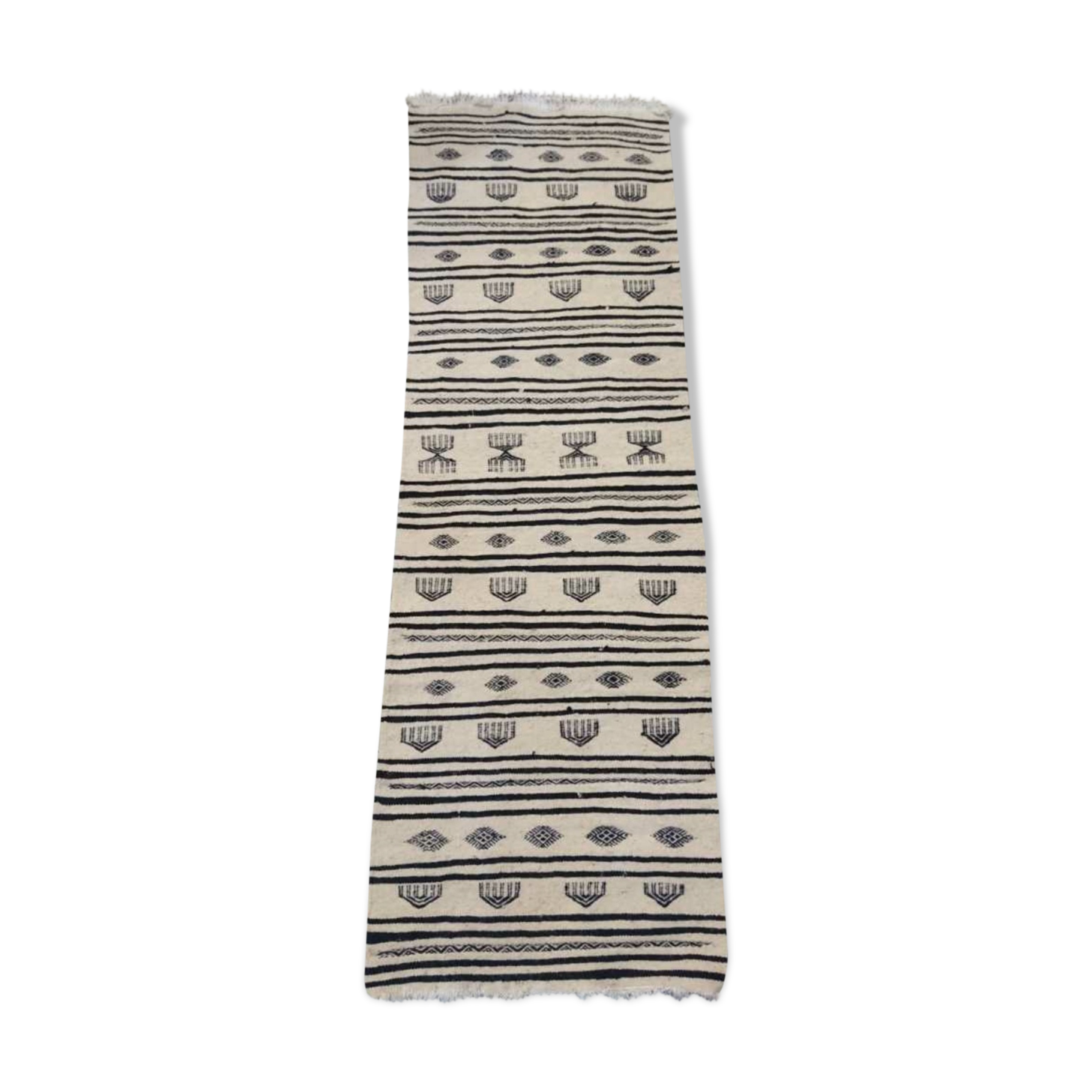Black and white corridor Kilim, 195x65 cm