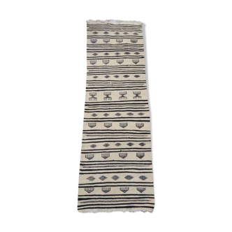 Black and white corridor Kilim, 195x65 cm
