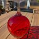 Giant glass 29 cm Empoli ruby red vintage blown glass
