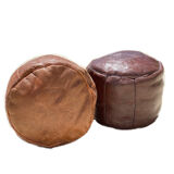 Pouf en cuir faite à la main
