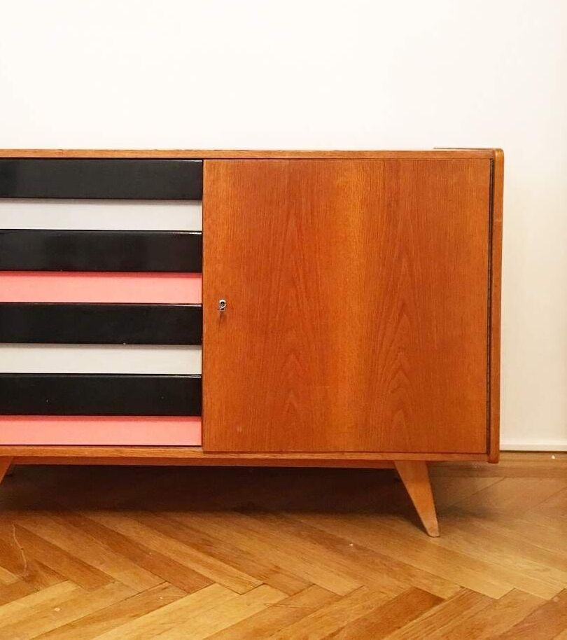 Striped buffet by Jiri Jiroutek for Interier Praha, 1960s