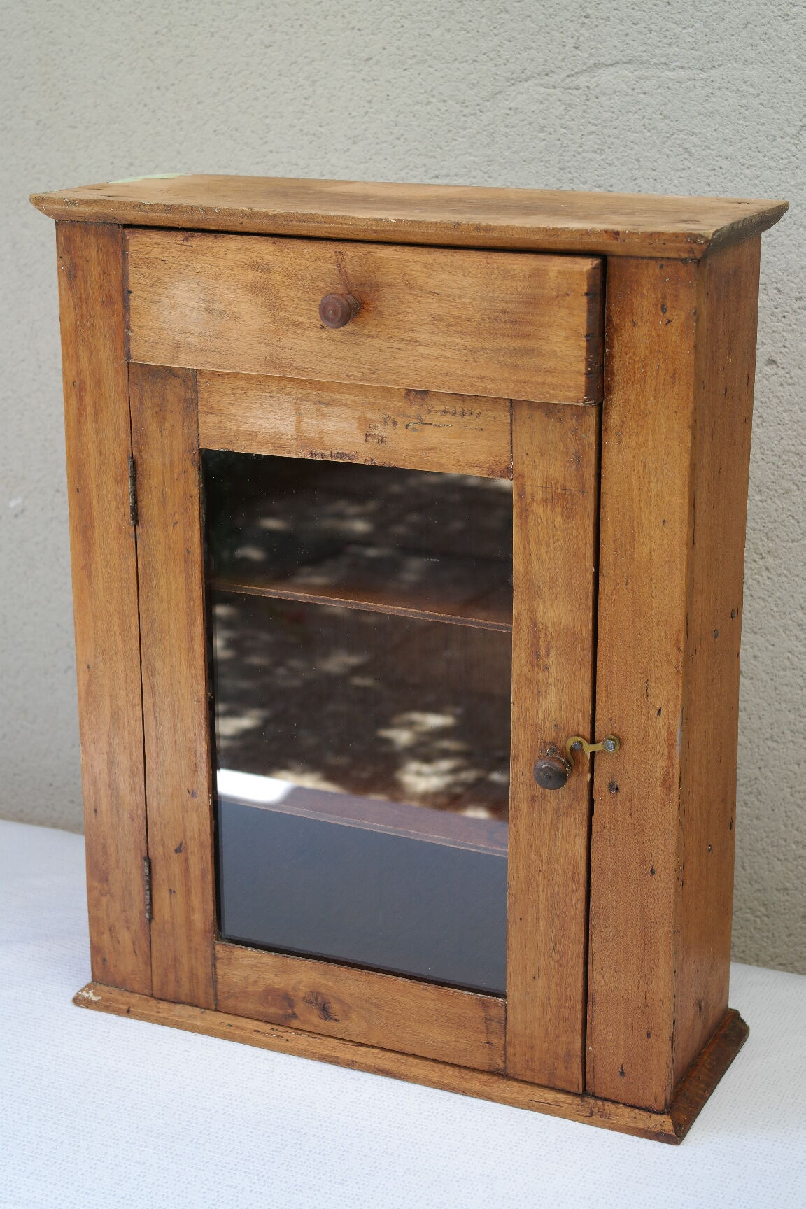 Country wall display in old walnut wood