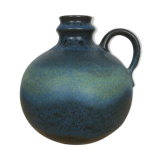 Ceramic ball vase with handle, gradient of blue