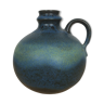 Ceramic ball vase with handle, gradient of blue