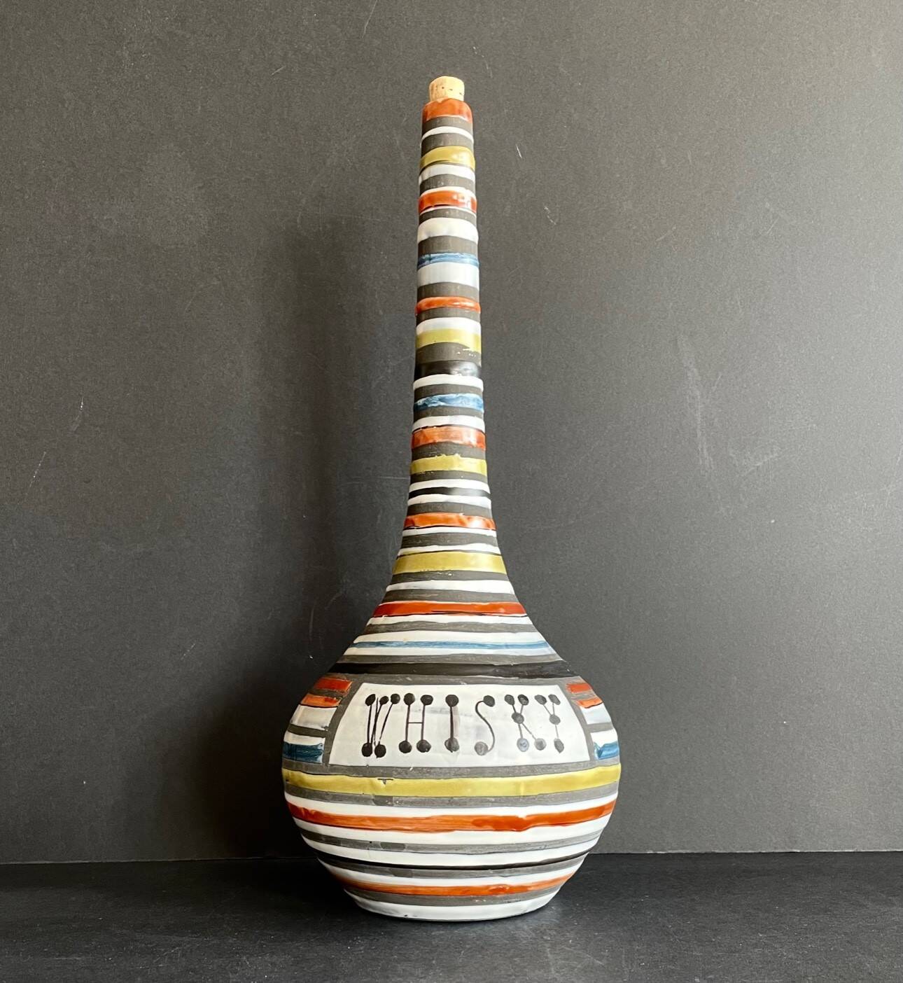 Large earthenware whiskey bottle by Roger Capron in Vallauris