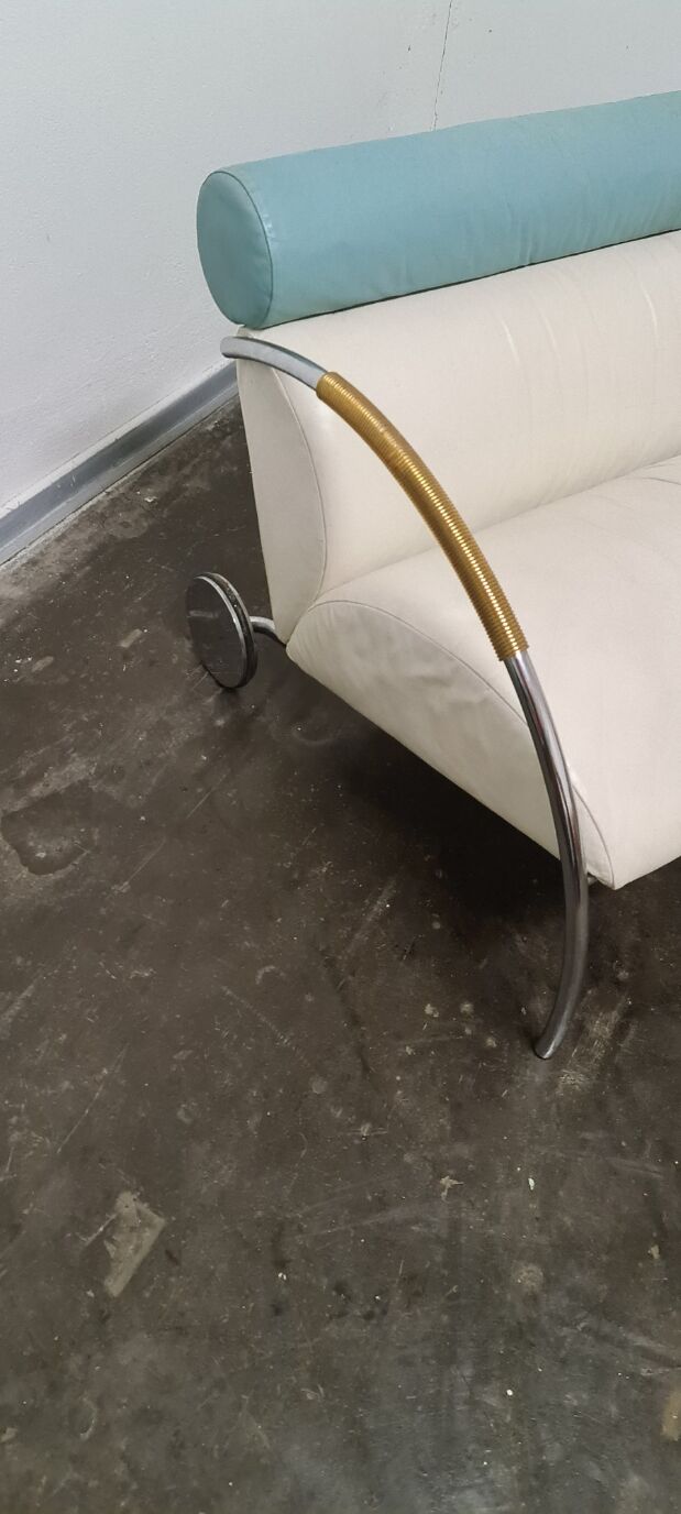 Vintage leather memphis sofa