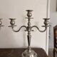 Paire Candélabre 3 Feux Métal Style Louis XV 36cm Vintage