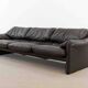 Cassina Maralunga 3seat-Sofa in darkbrown leather by Vico Magistretti