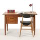 Scandinavian desk with mobile drawer unit and armchair, Denmark, 1960s