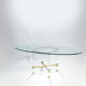 Plexi table Sandro Petti for Metalarte 1970 in brass