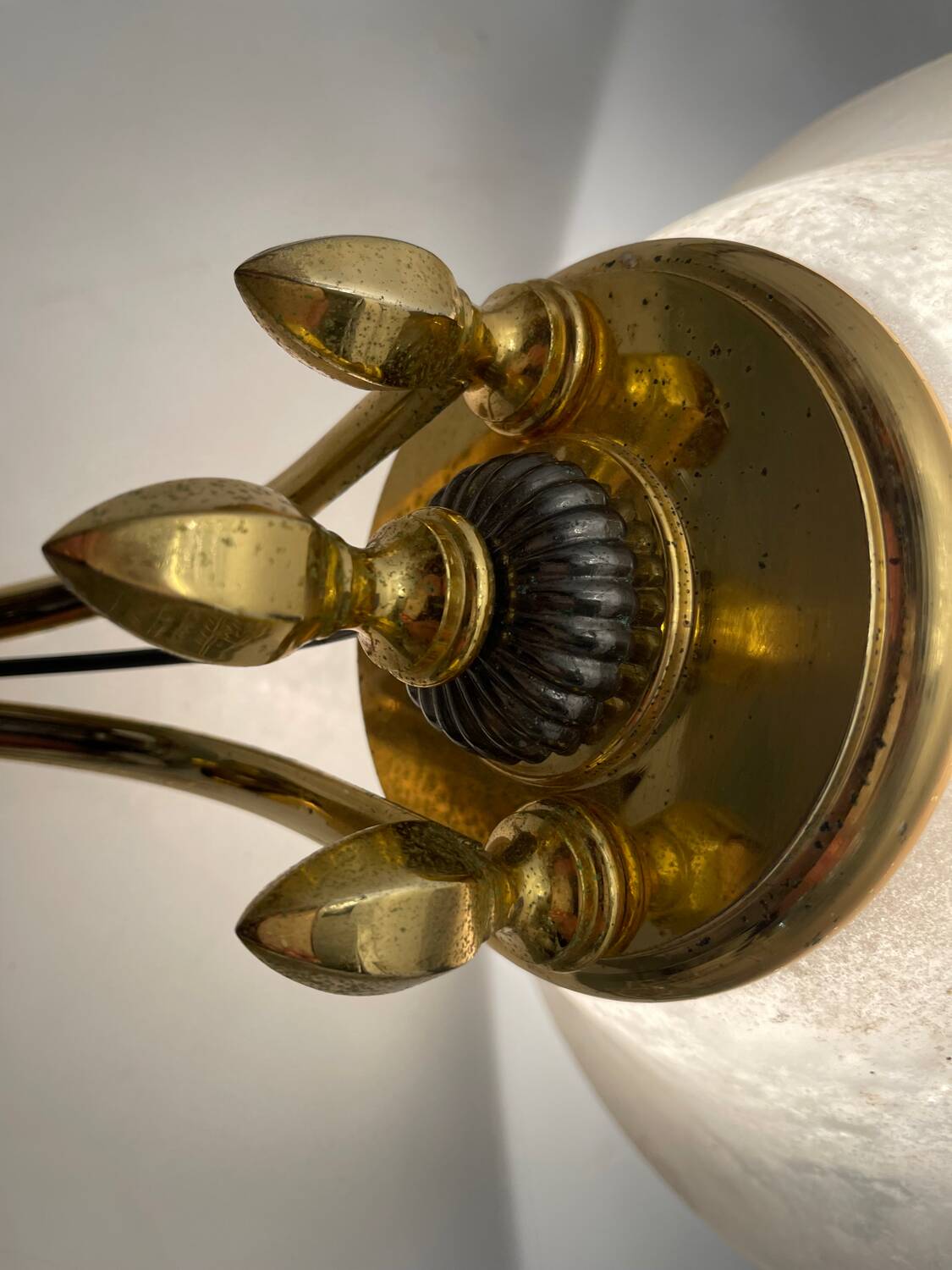 Lot de 10 grandes appliques en laiton et verre de Murano