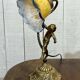 Bronze lamp with glass paste shade - work from the 1970s