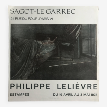 Philippe LELIEVRE, Galerie Sagot-Le Garrec, 1975. Original poster in collotype