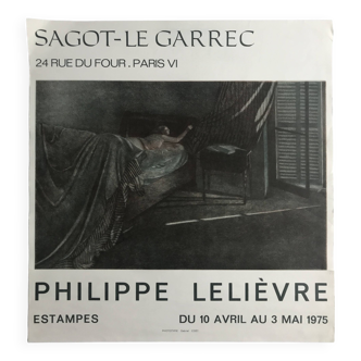 Philippe LELIEVRE, Galerie Sagot-Le Garrec, 1975. Original poster in collotype