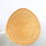 Set of 4 rattan and metal armchairs, France 1950