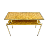 Mid Century Modern Rattan Console Table