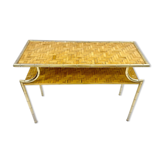 Table en rotin moderne du milieu du siècle