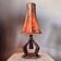 Lampe de table moderniste en cuir et chêne, Pays-Bas, années 1930