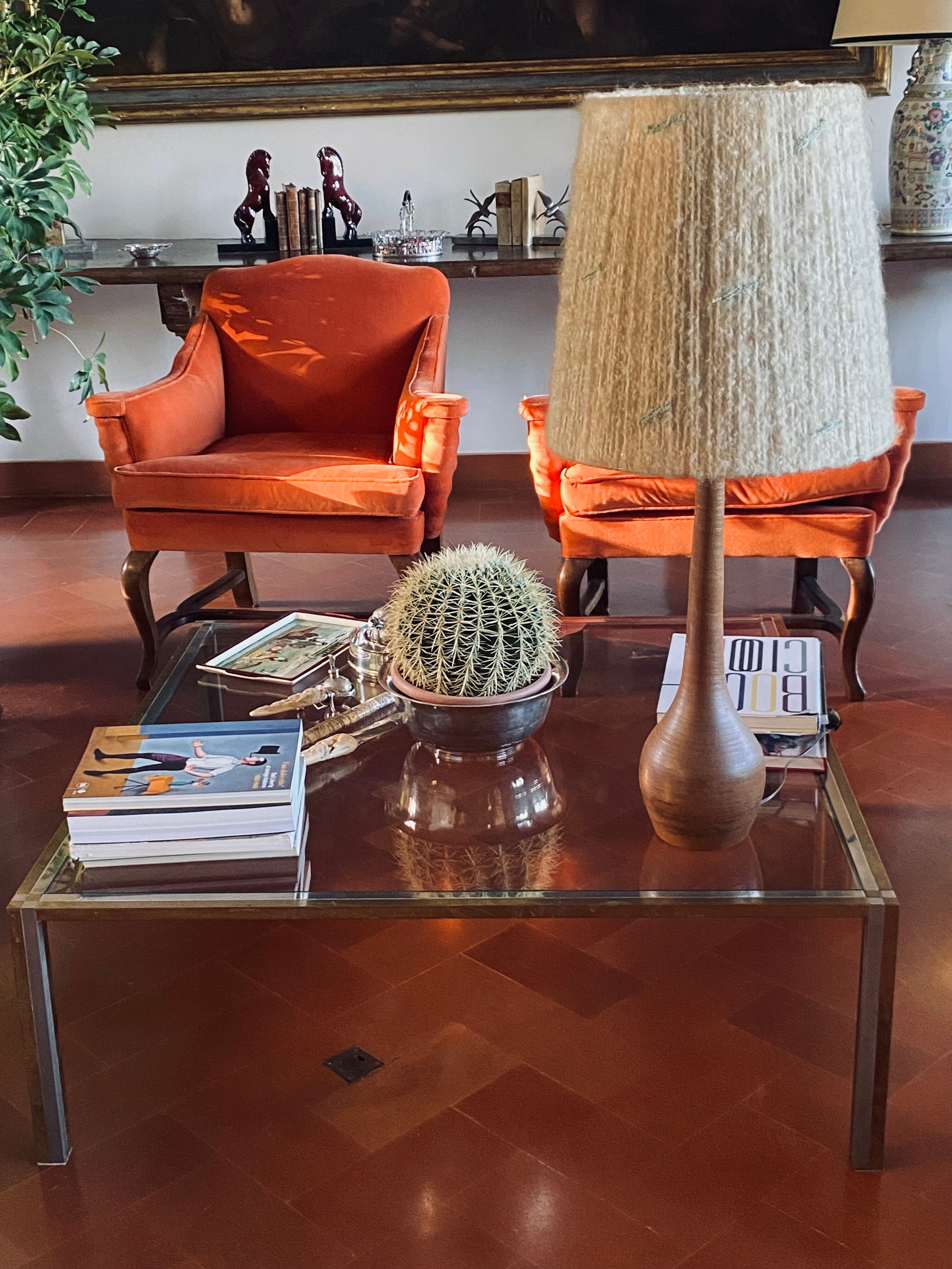 Mid-century earthenware table lamp, France 1950s